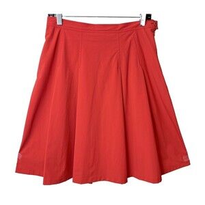 Ensemble Women's Red Pleated Below Knee Skirt Size 44/8 Made in Italy